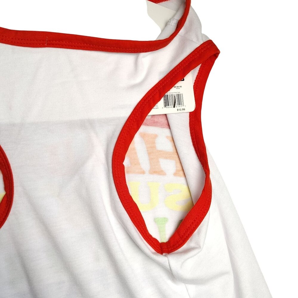 Spiritual Pride Dog Tank Top X-Large Red and White Rainbow Text - Picture 6 of 9